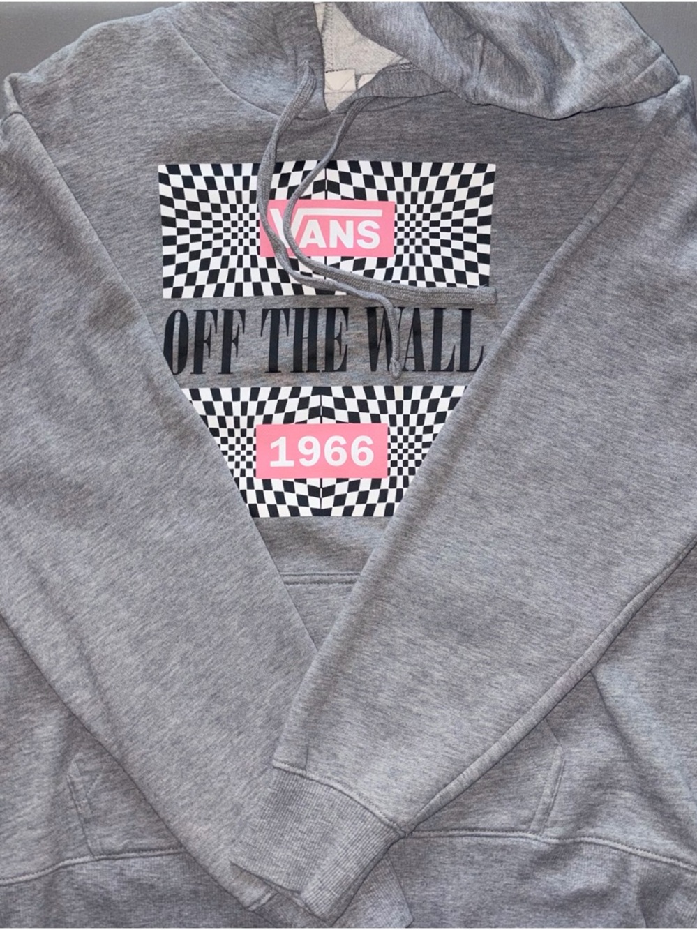 Vans White Tag Hoodie with Gray Trim
